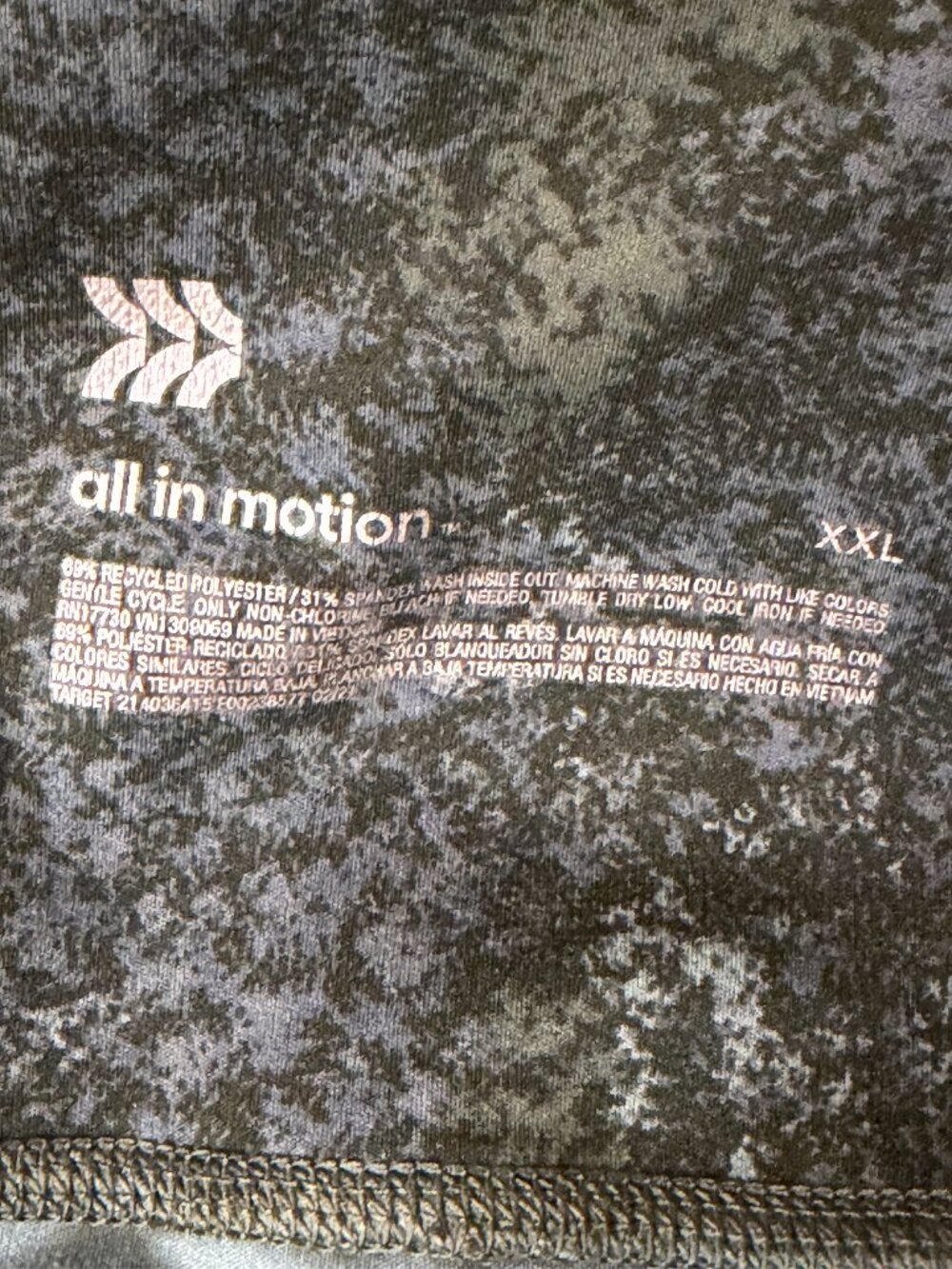 All In Motion Yoga Pants Leggings Active Abstract Gray Blue XXL - Picture 6 of 6